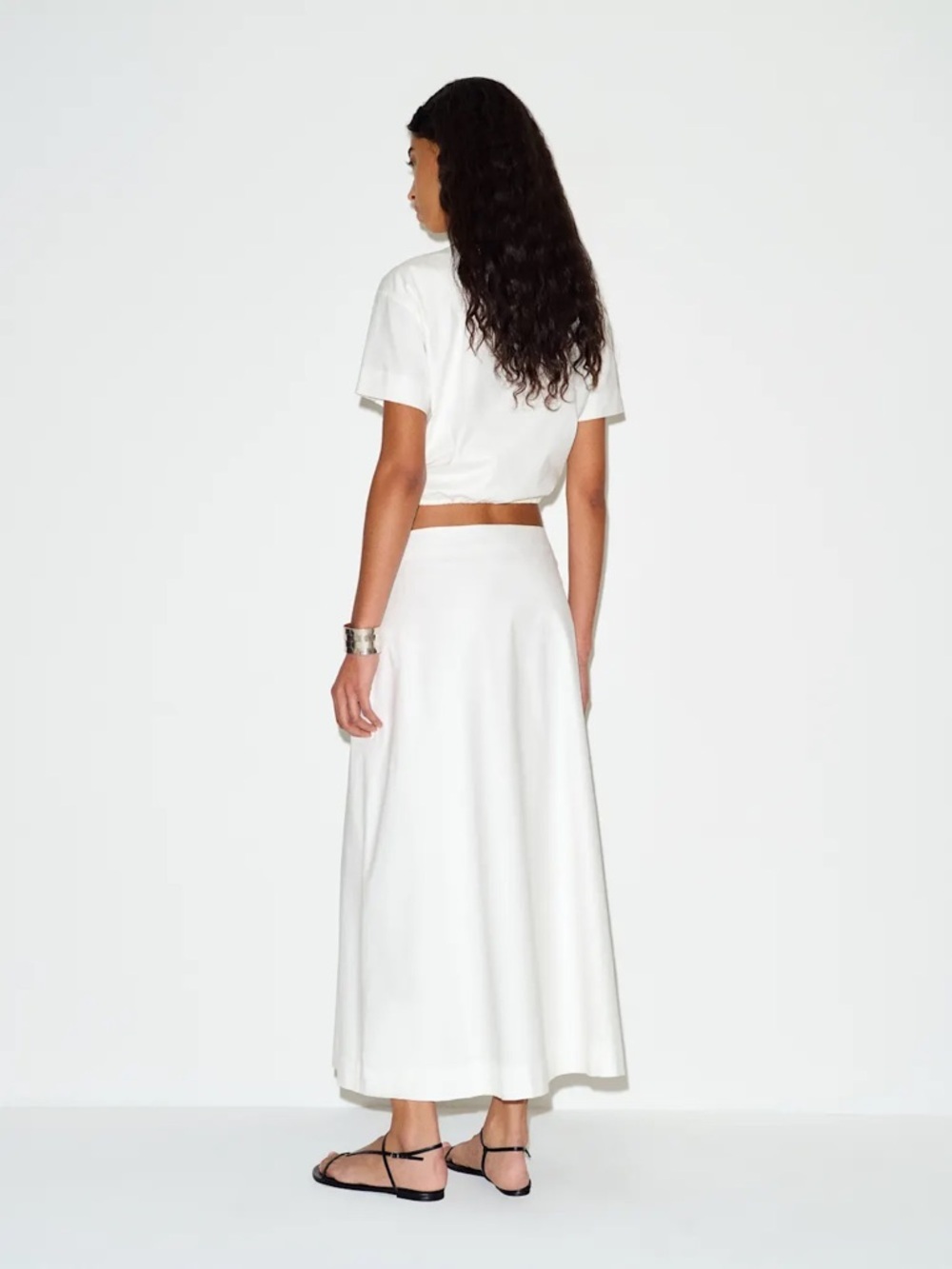 NEW Reformation Jordan Two Piece Short Sleeve Skirt Set Cotton White | US 4 UK 8 - Picture 4 of 16